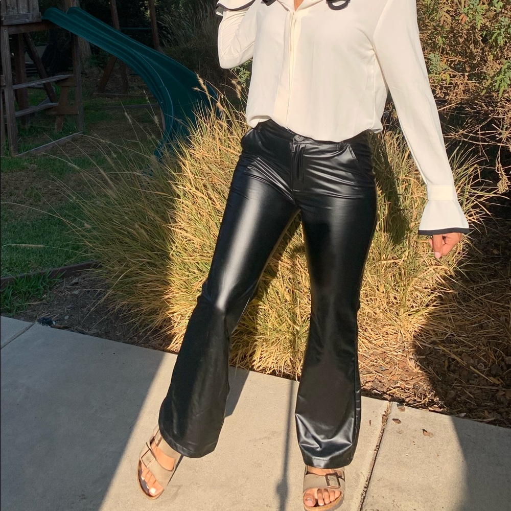 Black Faux Leather Pants